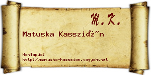 Matuska Kasszián névjegykártya